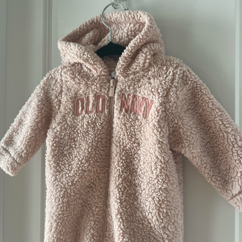 Baby Girl Pink Sherpa One Piece Jumpsuit